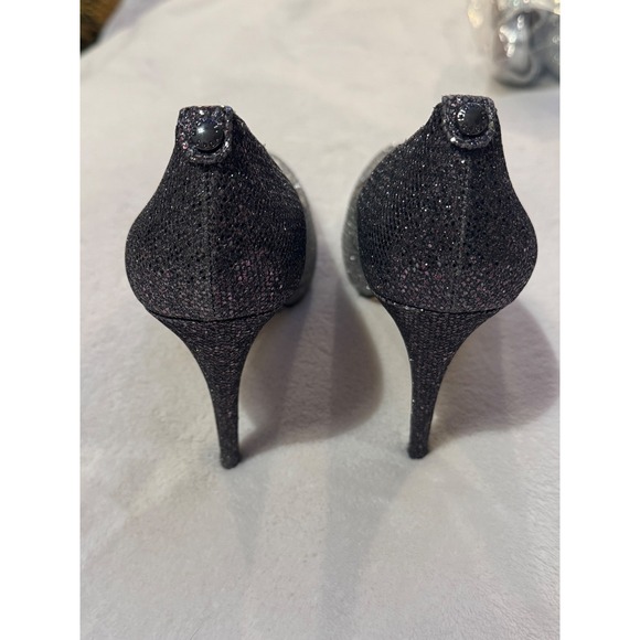 Michael Kors Silver Ombre Glitter Platform Pumps Heels Size 7.5M - Picture 4 of 6